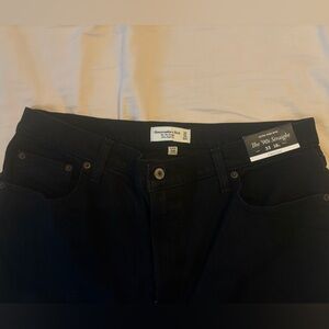 Abercrombie & Fitch Women’s High Rise Curve Love 90s Straight Black Denim Jeans